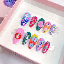 Load image into Gallery viewer, Neon Genesis - Mix Match Luxury Press On Nail Set - Super Deluxe Nail art Collection 009
