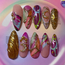 Load image into Gallery viewer, Kaleidoscope- 3D Luxury Press On Nail Set - Super Deluxe Nail art Collection 009
